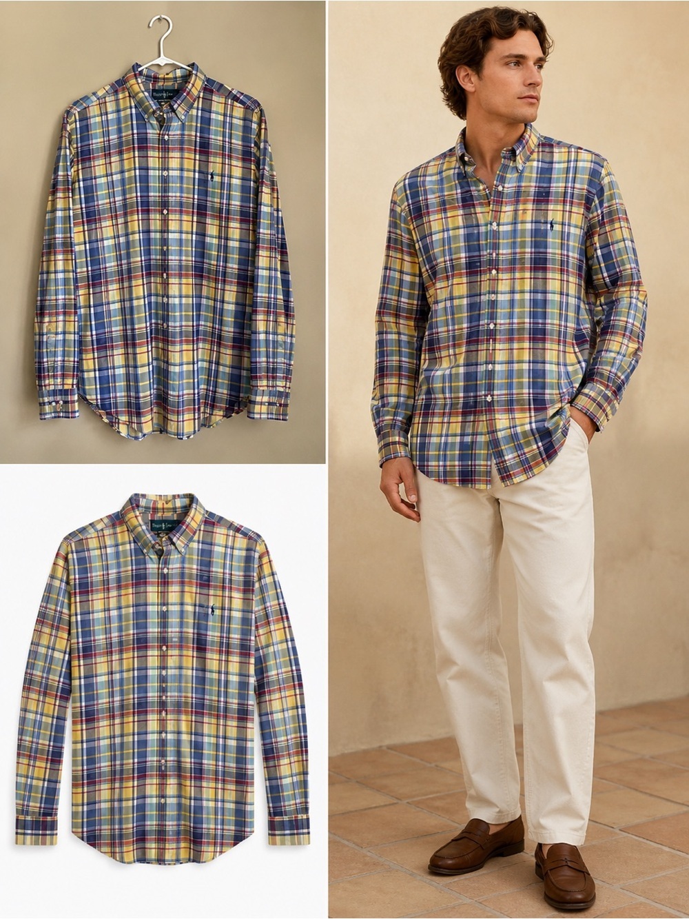 RALPH LAUREN Plaid Performance Oxford Shirt size XL